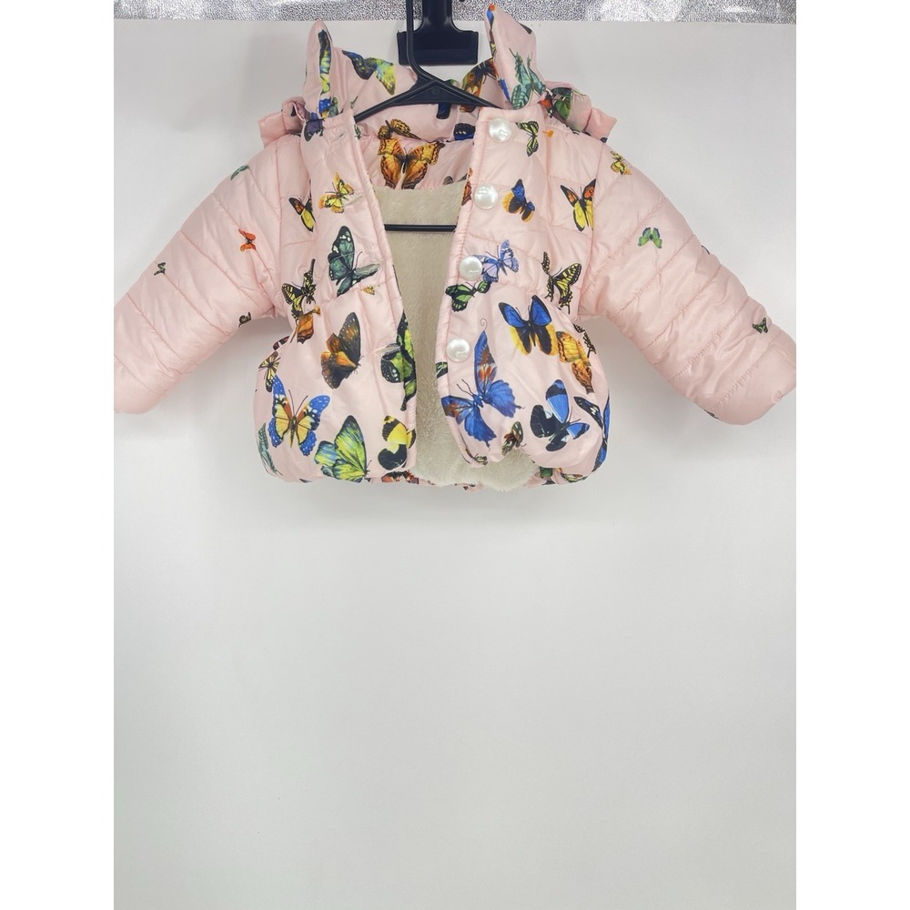 Infant Baby Girl Winter Warm Hooded Coat Kids Butterfly Jacket Outerwear 12/18M